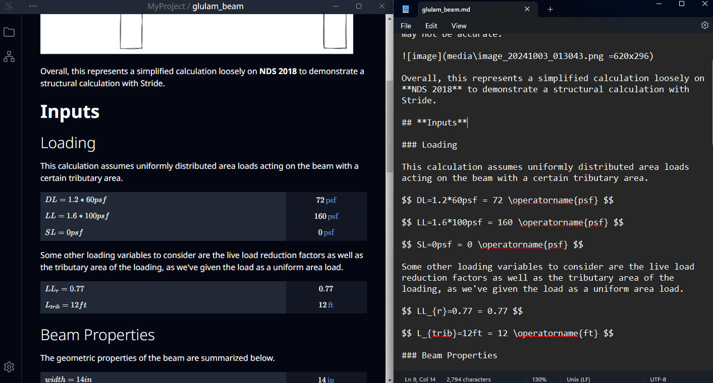 Stride markdown comparison